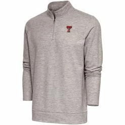 ANTI01 Men's Antigua Texas Tech Gambit Fleece 1/4 Zip