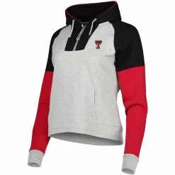 ANTI01 Women's Antigua Texas Tech Jackpot 1/2 Zip Hoodie