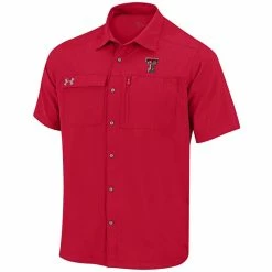 1UND01 Men's Under Armour Texas Tech Motivate Button Up