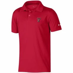 1UND01 Youth Under Armour Texas Tech Mesh Polo