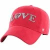 TWIN02 Women's '47 Brand Texas Tech Love Clean Up Cap -Sports Equipment Sales CLOVES52BCORD