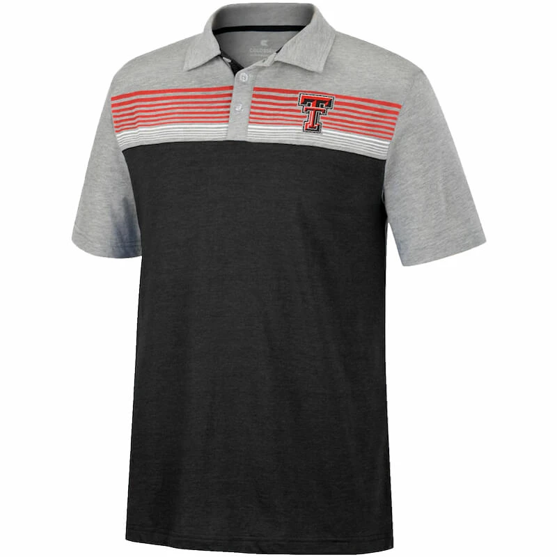 COLO01 Men's Colosseum Texas Tech Caddie Polo 3 COLO01 Men's Colosseum Texas Tech Caddie Polo