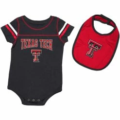 COLO01 Infant Colosseum Texas Tech Chocolate Onesie & Bib Set