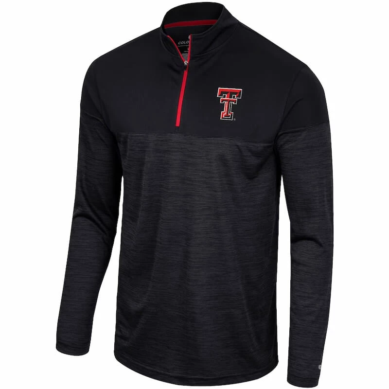 COLO01 Men's Colosseum Texas Tech Positraction 1/4 Zip Windshirt 3 COLO01 Men's Colosseum Texas Tech Positraction 1/4 Zip Windshirt