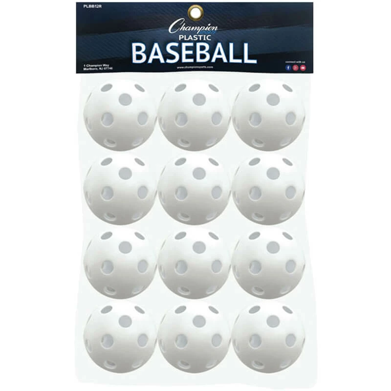 1CHA01 Champion Sports Plastic Baseballs 3 1CHA01 Champion Sports Plastic Baseballs